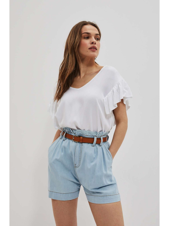 Moodo Světle modré dámské džínové kraťasy Moodo