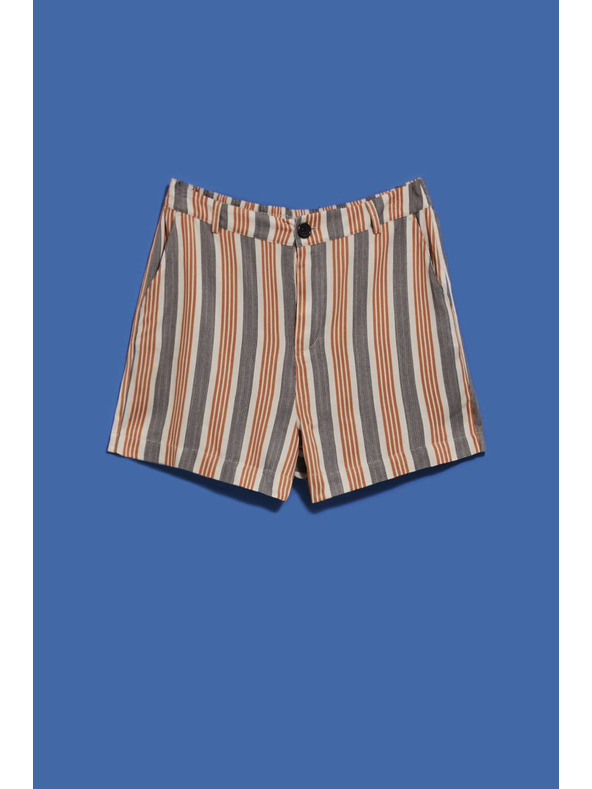 Moodo Šedo-hnědé dámské pruhované kraťasy Moodo