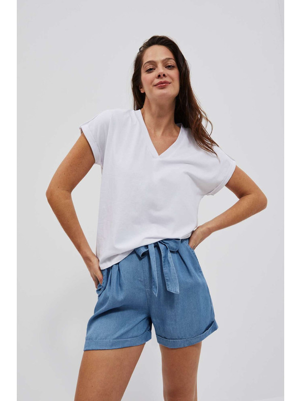 Moodo Modré dámské džínové kraťasy Moodo