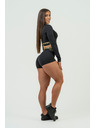 Nebbia NEBBIA Dámské kompresní šortky s vysokým pasem INTENSE Leg Day 832 Gold XS,black/gold