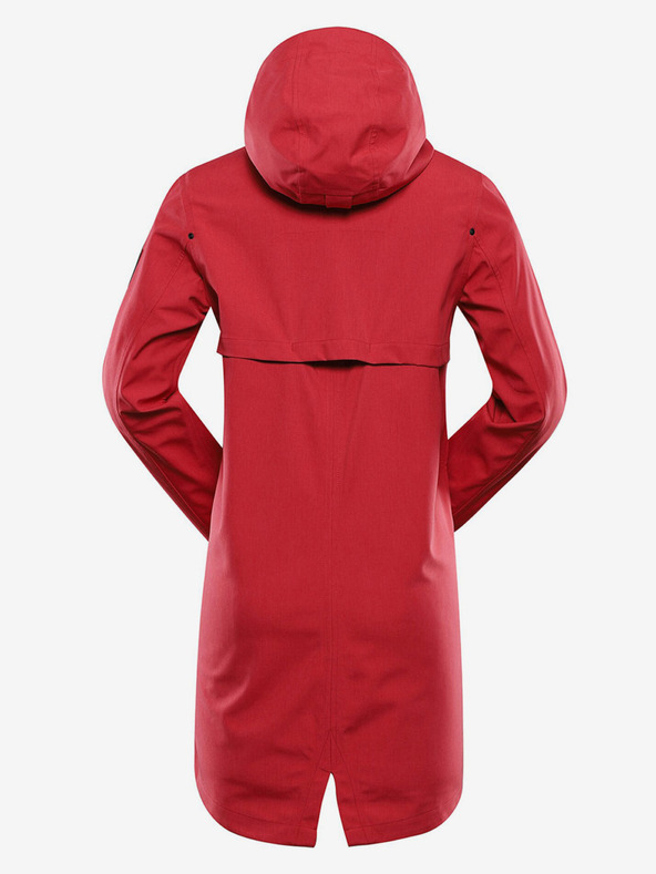 ALPINE PRO Červený dámský  nepromokavý kabát s membránou ptx Alpine Pro PERFETA