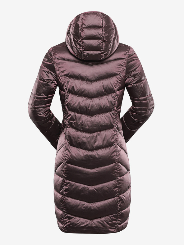 ALPINE PRO Dlouhý dámský ultralehký kabát ALPINE PRO OREFA růžová