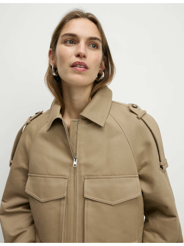 Marks & Spencer Funkční bunda ve stylu Trucker z čisté bavlny Marks & Spencer smetanová