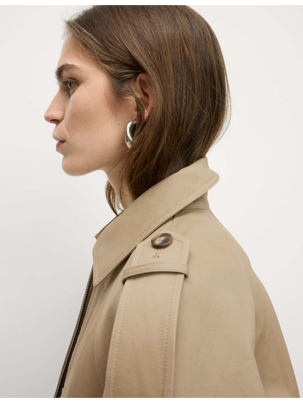 Marks & Spencer Funkční bunda ve stylu Trucker z čisté bavlny Marks & Spencer smetanová