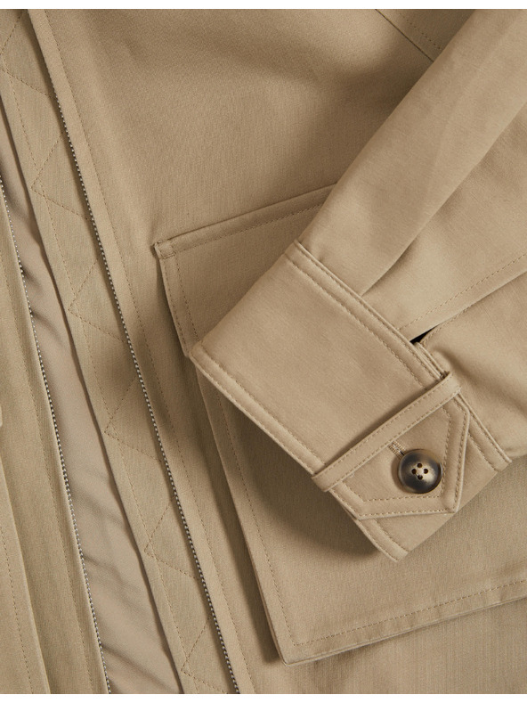 Marks & Spencer Funkční bunda ve stylu Trucker z čisté bavlny Marks & Spencer smetanová