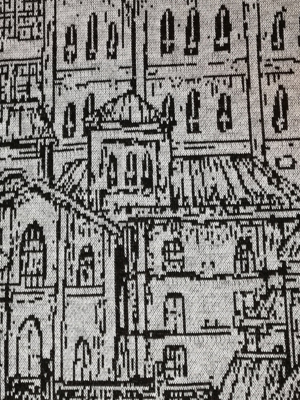 numoco Šedý dámský vzorovaný kabát s kapucí a kapsami Numoco