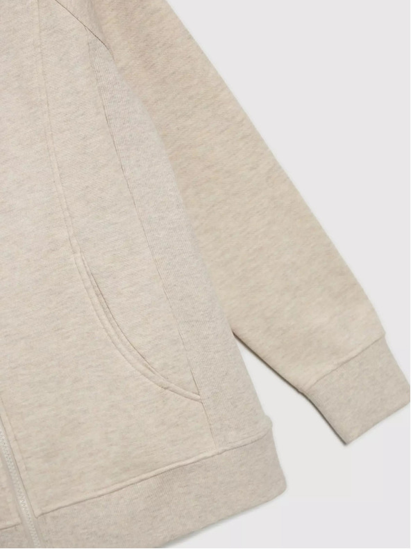 Moodo Béžová dámská mikina na zip s kapucí Moodo