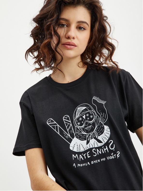 ZOOT.Original Černé dámské tričko Zoot Original Máte sníh