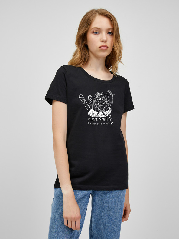 ZOOT.Original Černé dámské tričko Zoot Original Máte sníh