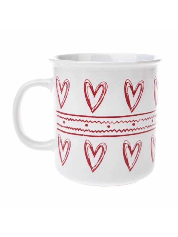 Casa de Engel Keramický hrnek se srdci, bílý, 710ml, 6/24