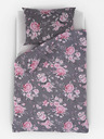 Kvalitex Francouzské bavlněné povlečení Provence Collection 200x200, 70x90cm Beatrice šedá Kvalitex