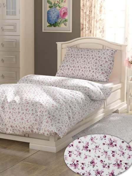 Kvalitex Prodloužené bavlněné povlečení Provence Collection 140x220, 70x90cm Violeta fialová Kvalitex