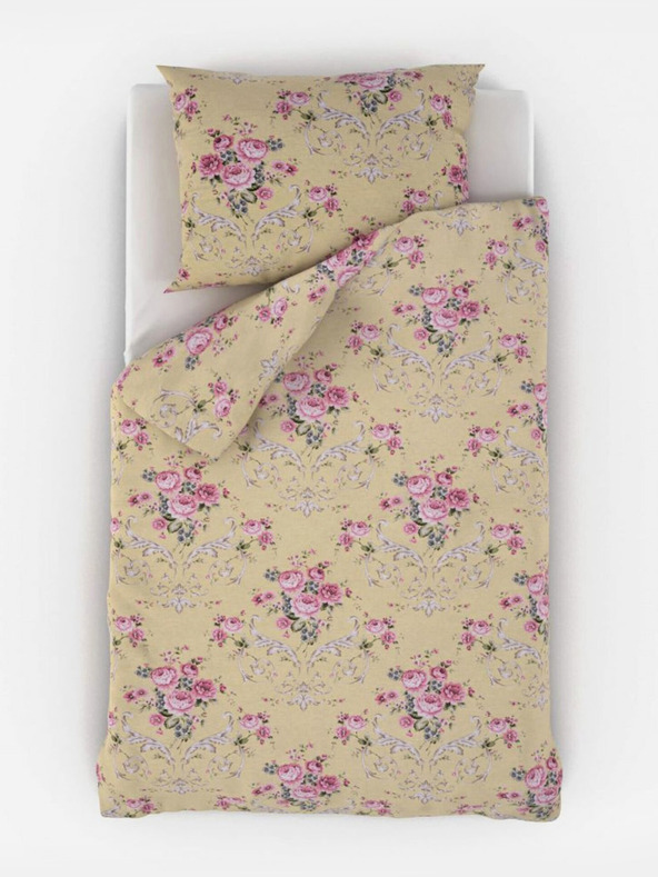 Kvalitex Francouzské prodloužené bavlněné povlečení PROVENCE COLLECTION 240x220, 70x90cm CLER žlutá