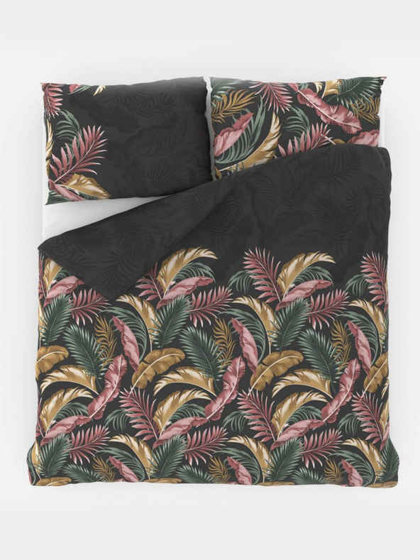 Kvalitex Prodloužené bavlněné povlečení DELUX 140x220, 70x90cm PALMA šedá