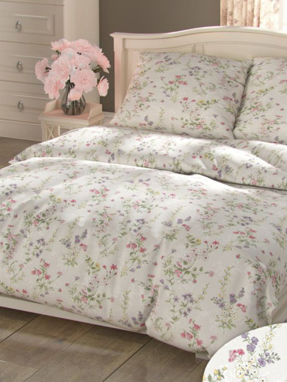 Kvalitex Francouzské bavlněné povlečení PROVENCE COLLECTION 220x200, 70x90cm FLORENCE šedá