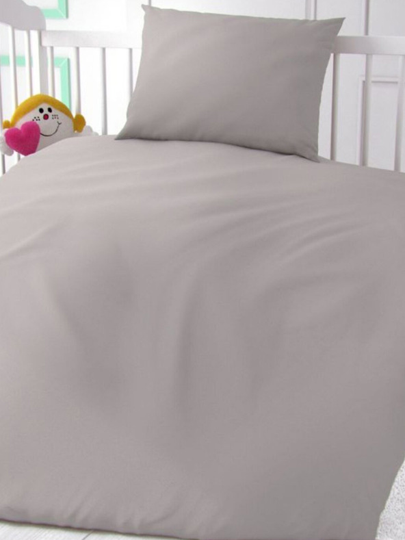 Kvalitex Bavlněné povlečení do dětské postýlky světle šedé