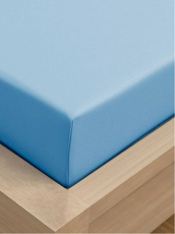 Kvalitex Jersey prostěradlo s lycrou 120x200cm světle modré Kvalitex