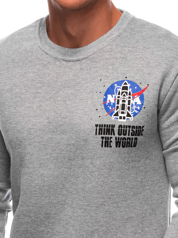 Edoti EDOTI Pánská mikina bez kapuce, šedá