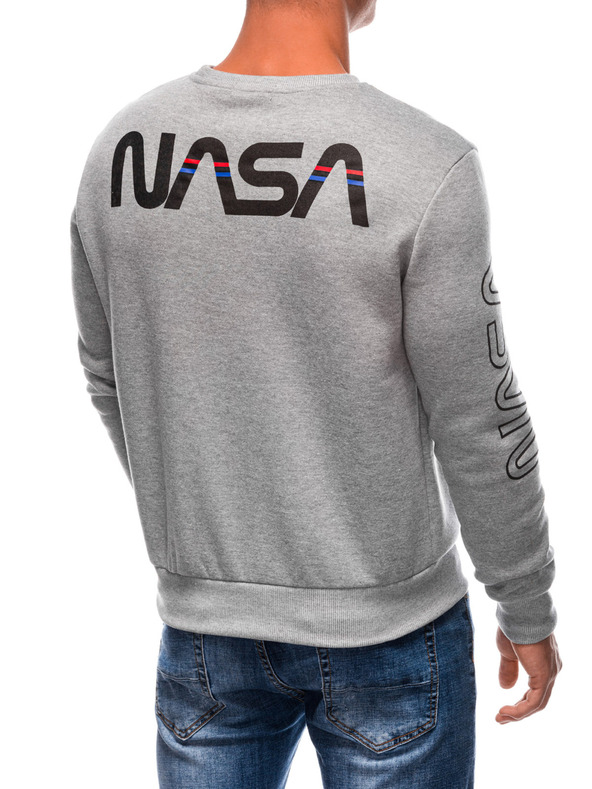 Edoti EDOTI Pánská mikina bez kapuce, šedá