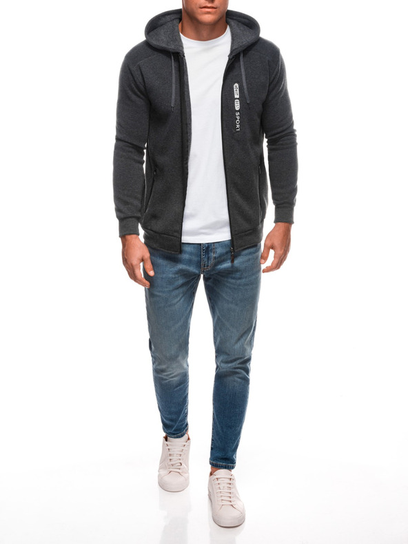 Edoti EDOTI Pánská mikina s kapucí, tmavě šedá