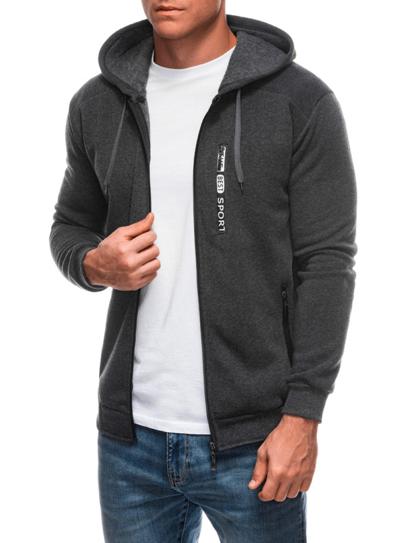 Edoti EDOTI Pánská mikina s kapucí, tmavě šedá