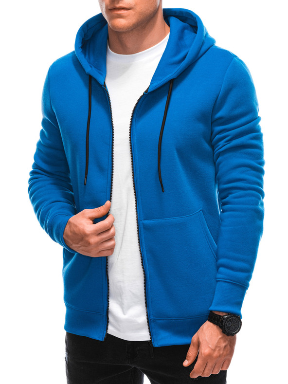 Edoti Modrá pánská mikina s kapucí na zip Edoti