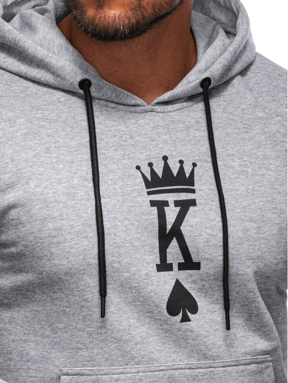 Edoti EDOTI Pánská mikina s kapucí, šedá