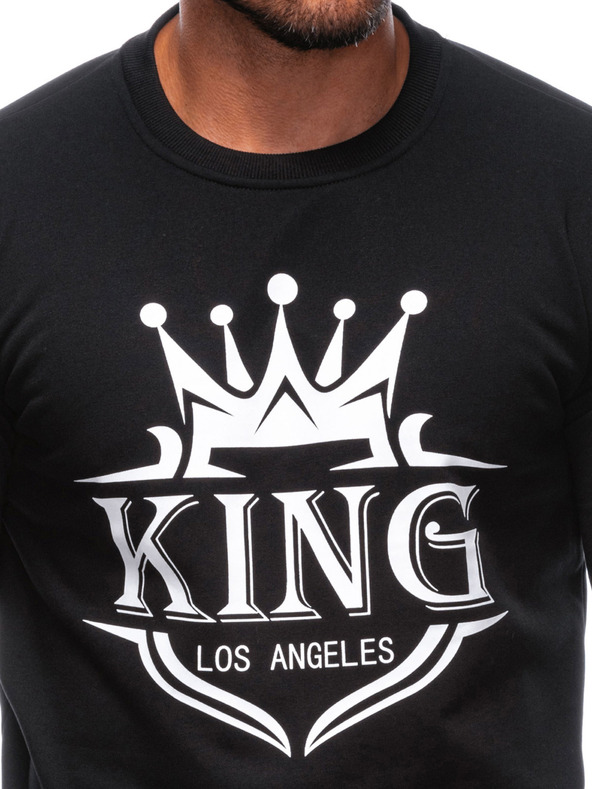 Edoti EDOTI Pánská mikina bez kapuce, černá