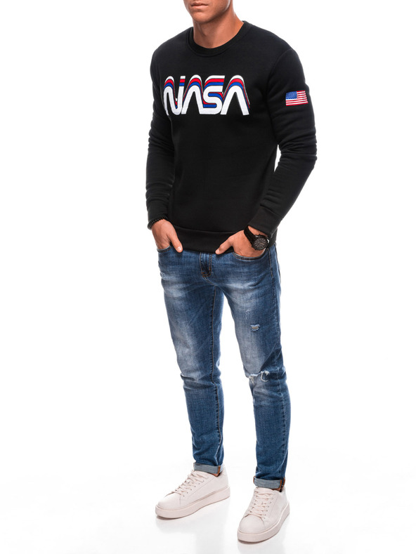 Edoti EDOTI Pánská mikina bez kapuce, černá