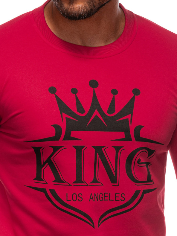 Edoti EDOTI Pánská mikina bez kapuce, červená