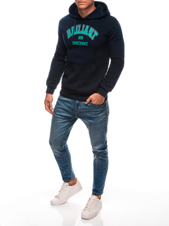 Edoti EDOTI Pánská mikina s kapucí, tmavě modrá