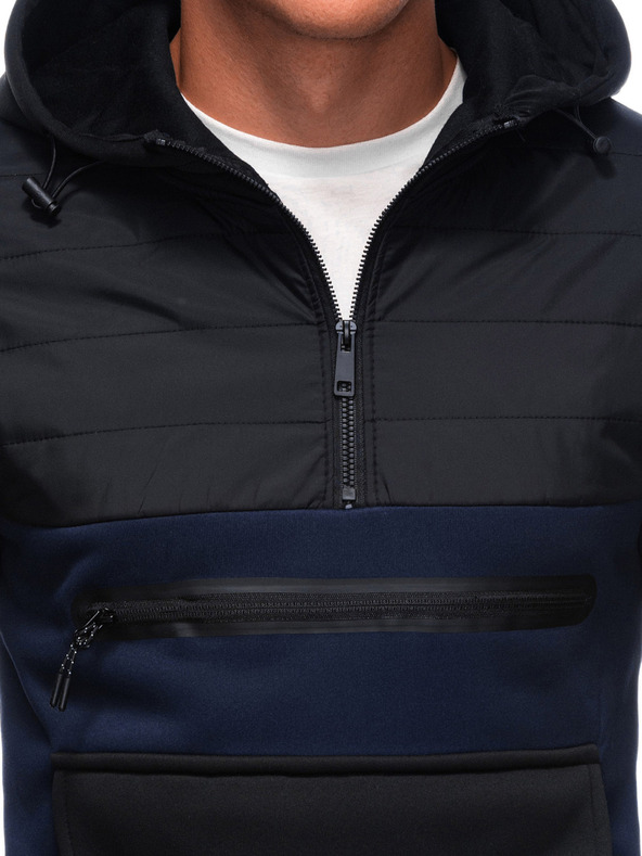 Edoti EDOTI Pánská mikina s kapucí, tmavě modrá