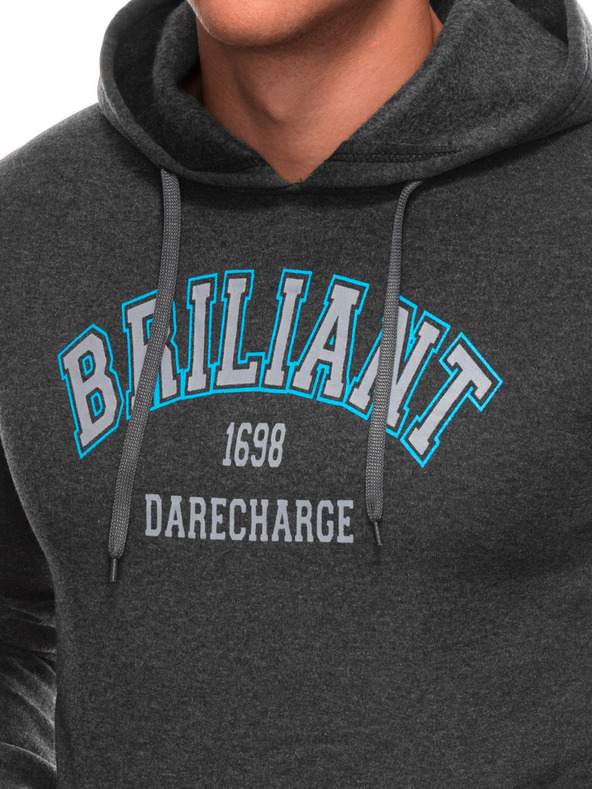 Edoti EDOTI Pánská mikina s kapucí, grafitová