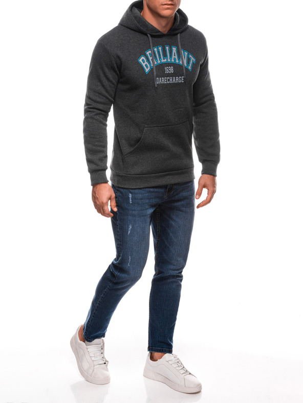 Edoti EDOTI Pánská mikina s kapucí, grafitová