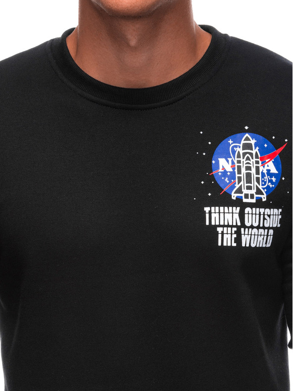 Edoti EDOTI Pánská mikina bez kapuce, černá