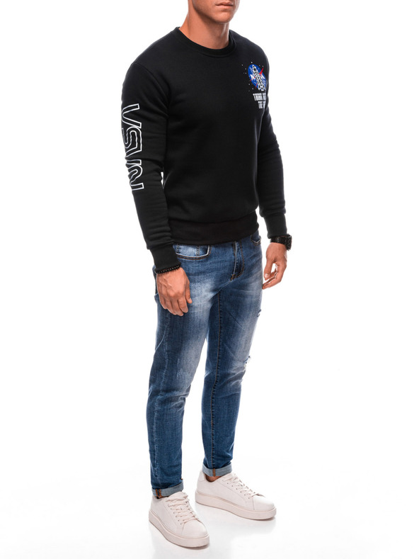 Edoti EDOTI Pánská mikina bez kapuce, černá