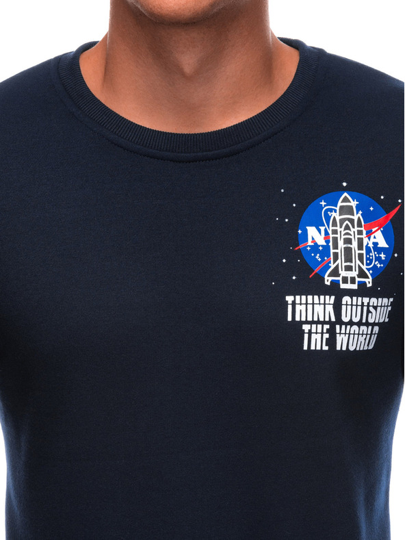 Edoti EDOTI Pánská mikina bez kapuce, tmavě modrá