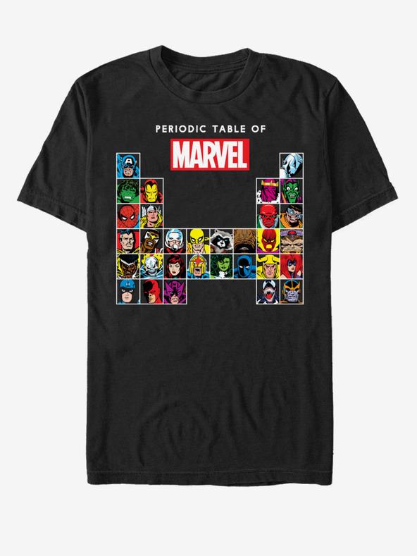 ZOOT.Fan Černé unisex tričko ZOOT.Fan Marvel Periodic Marvel