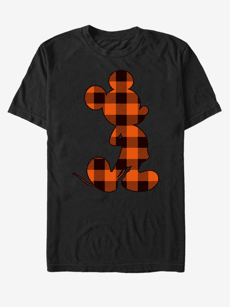 ZOOT.Fan Černé unisex tričko Disney Autumn Buffalo Check Mickey