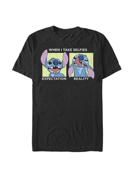 ZOOT.Fan Černé pánské tričko Disney Stitch Selfie