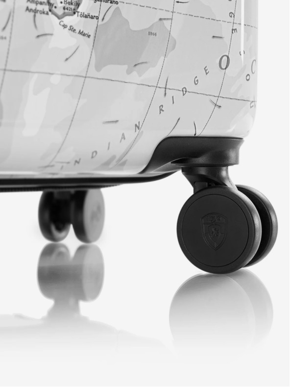 Heys Sada tří vzorovaných cestovních kufrů v bílé barvě Heys Journey 3G S,M,L Black/White Map