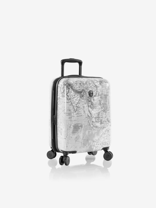 Heys Sada tří vzorovaných cestovních kufrů v bílé barvě Heys Journey 3G S,M,L Black/White Map