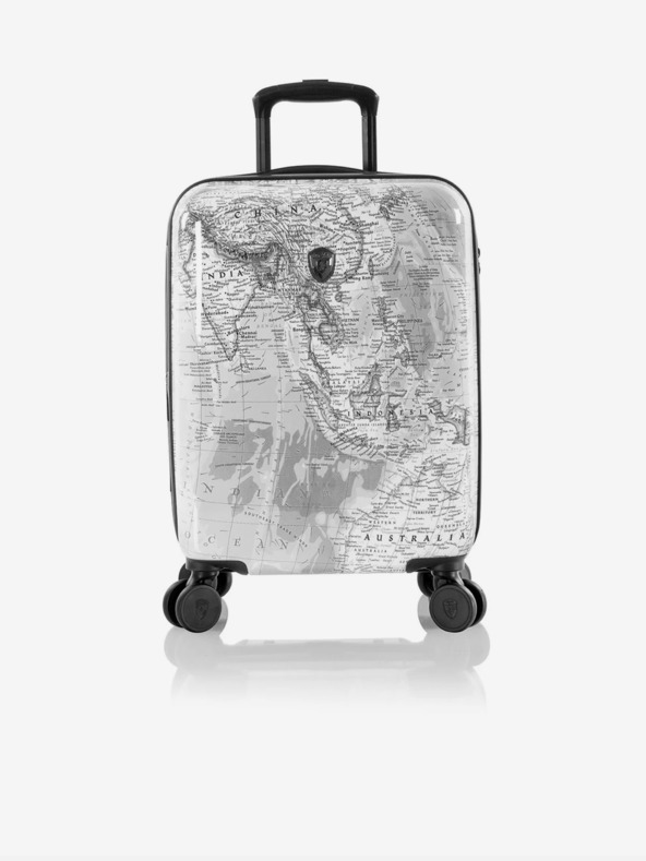 Heys Sada tří vzorovaných cestovních kufrů v bílé barvě Heys Journey 3G S,M,L Black/White Map