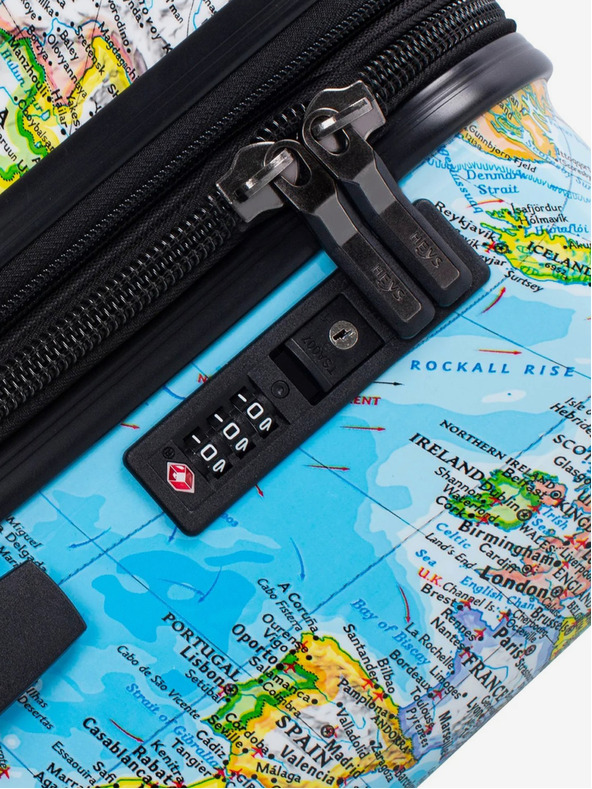 Heys Sada tří vzorovaných cestovních kufrů v modré barvě Heys Journey 3G S,M,L Blue Map