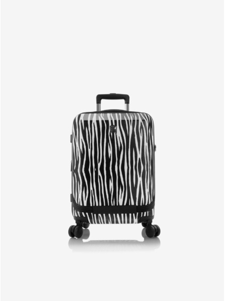 Heys Bílo-černý cestovní kufr se zvířecím vzorem Heys EZ Fashion S Zebra