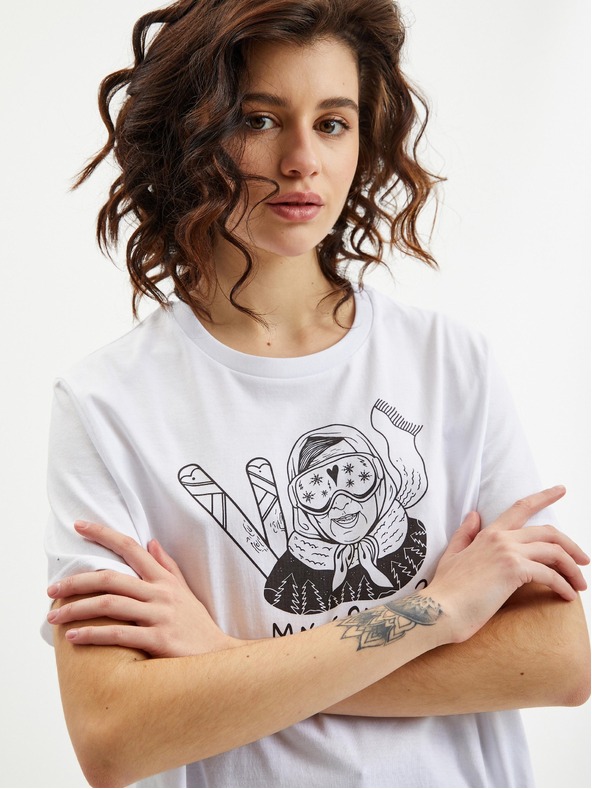 ZOOT.Original Bílé dámské tričko Zoot Original Máte sníh