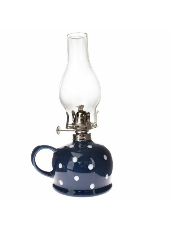 Casa de Engel Keramická petrolejová lampa - modrá s bílými puntíky, 0/9