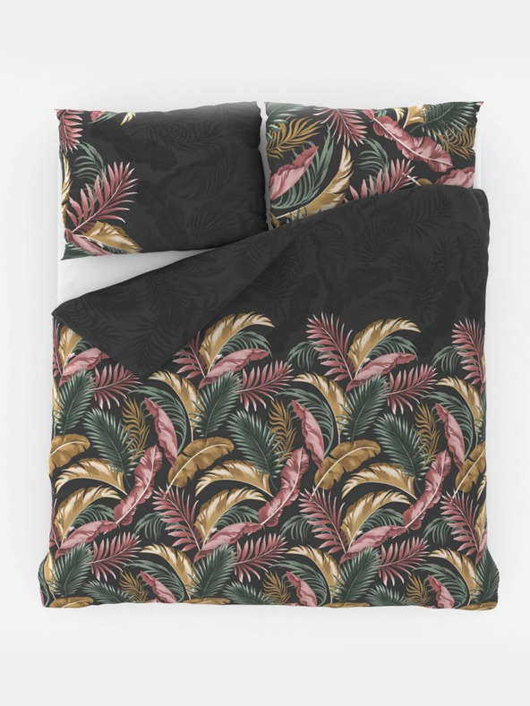 Kvalitex Francouzské bavlněné povlečení DELUX 220x200, 70x90cm PALMA šedá