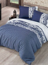 Kvalitex Francouzské bavlněné povlečení Standard Canzone modré 200x200, 70x90cm Kvalitex
