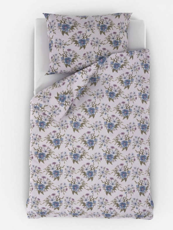 Kvalitex Francouzské bavlněné povlečení Provence Collection 220x200, 70x90cm Elisa modrá Kvalitex